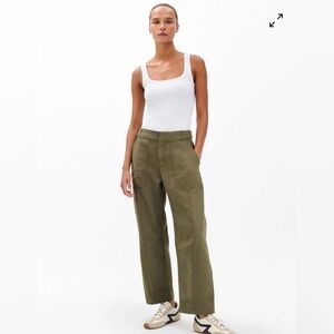 Rag & Bone Anita Cropped Olive Wide Leg Pants